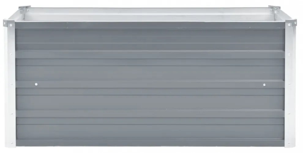 Szürke horganyzott acél kerti virágtartó 100 x 40 x 45 cm