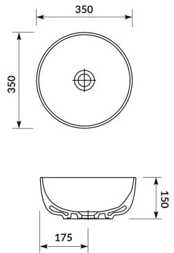 Cersanit K116-047-ECO - MODUO ráépíthető mosdókagyló, átmérő 35 cm, kerámia / fényes fehér