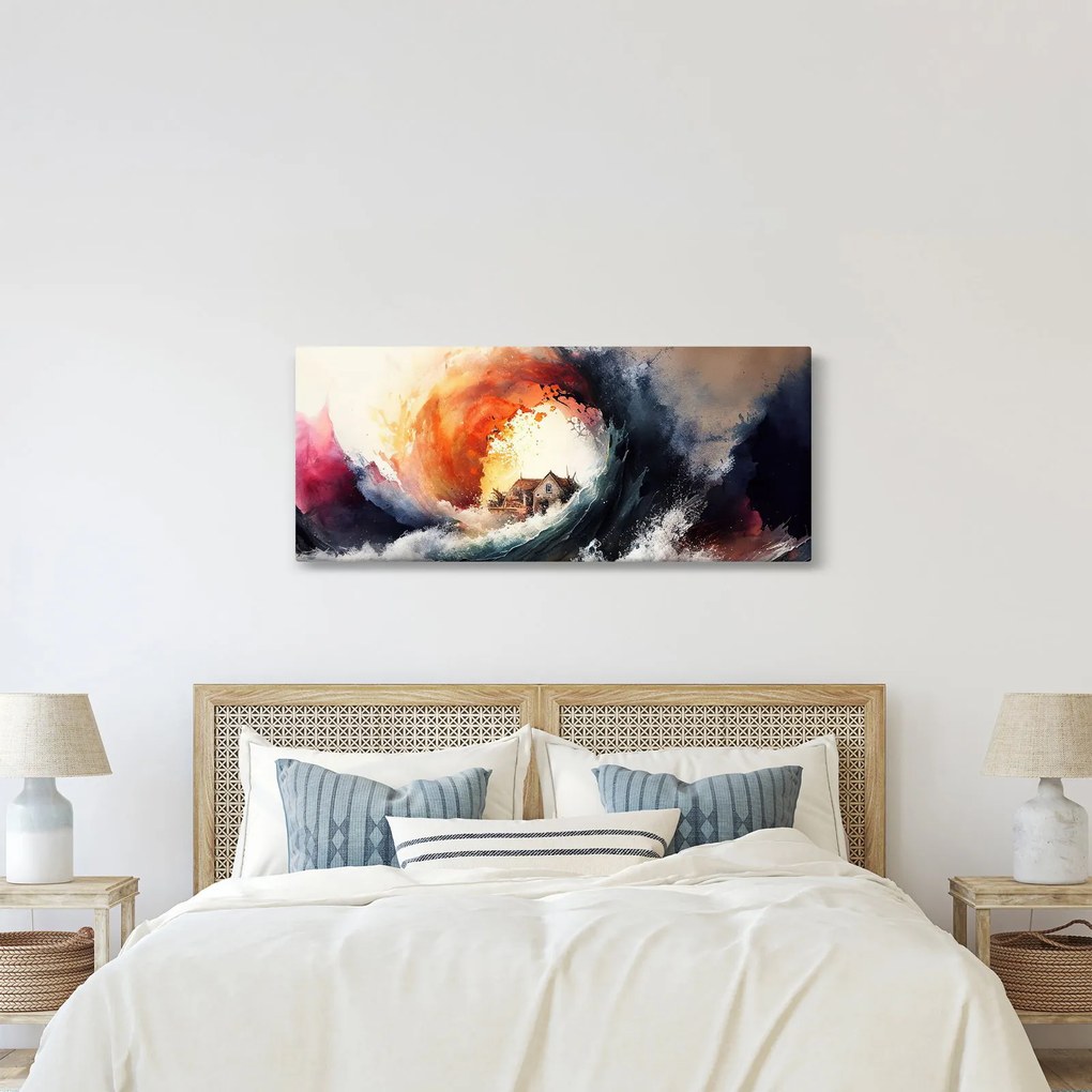 Kép - Az árvíz örvényében, akvarell (120x50 cm)