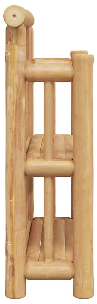 Falpolc polcokkal tárolóval Barna 40 x 13 x 44 cm bambusz
