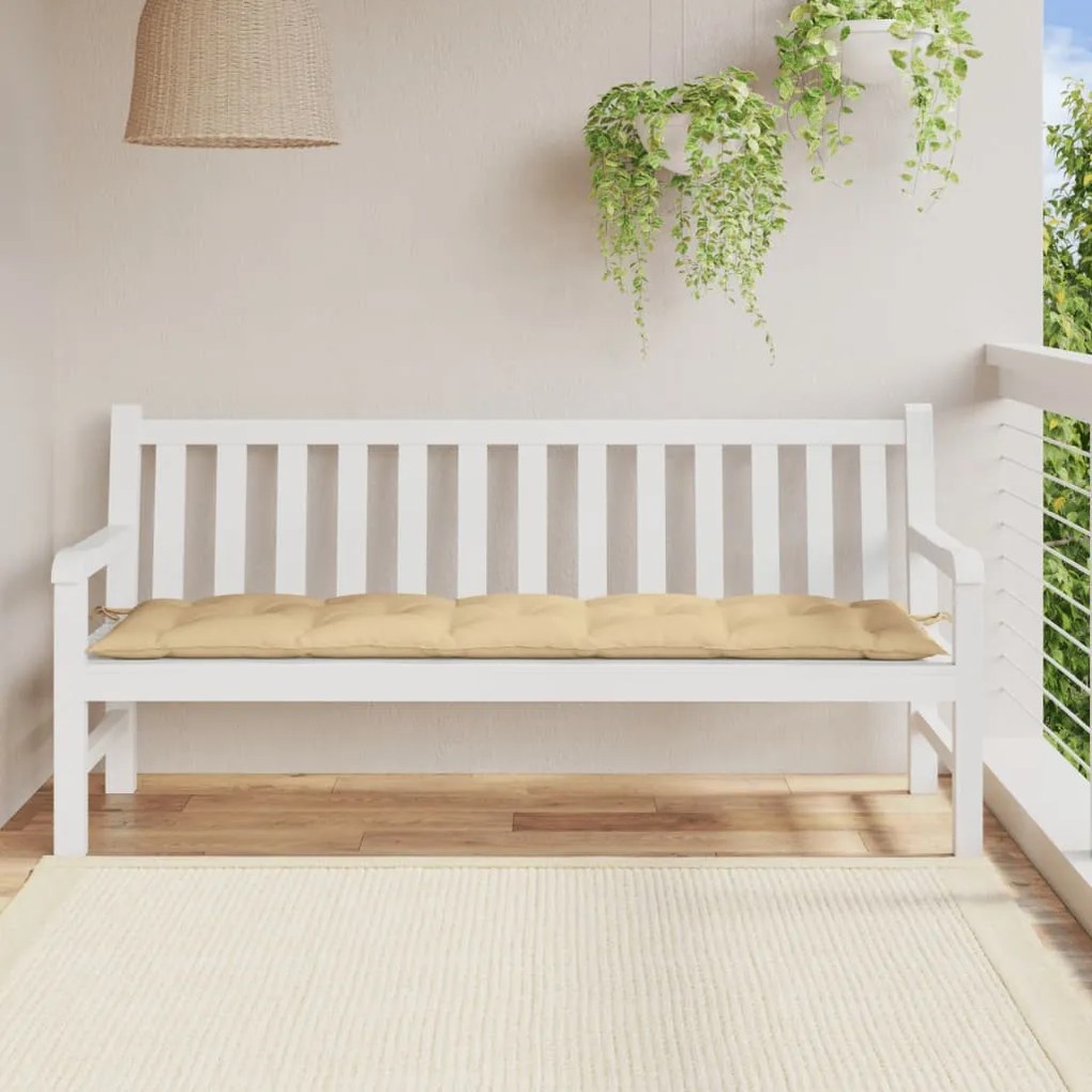 melange bézs szövet kerti padpárna 180 x 50 x 7 cm