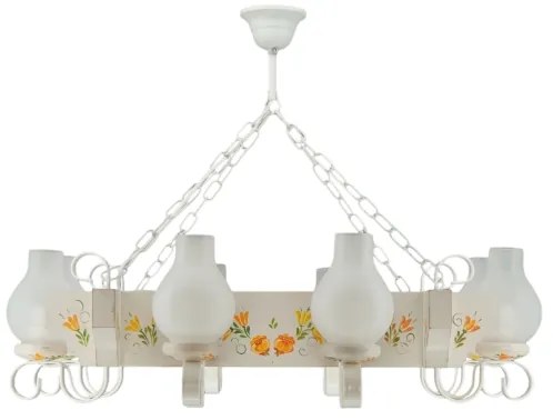 Brilagi - Láncos csillár QUEEN 8xE14/40W/230V bükk/krémszínű