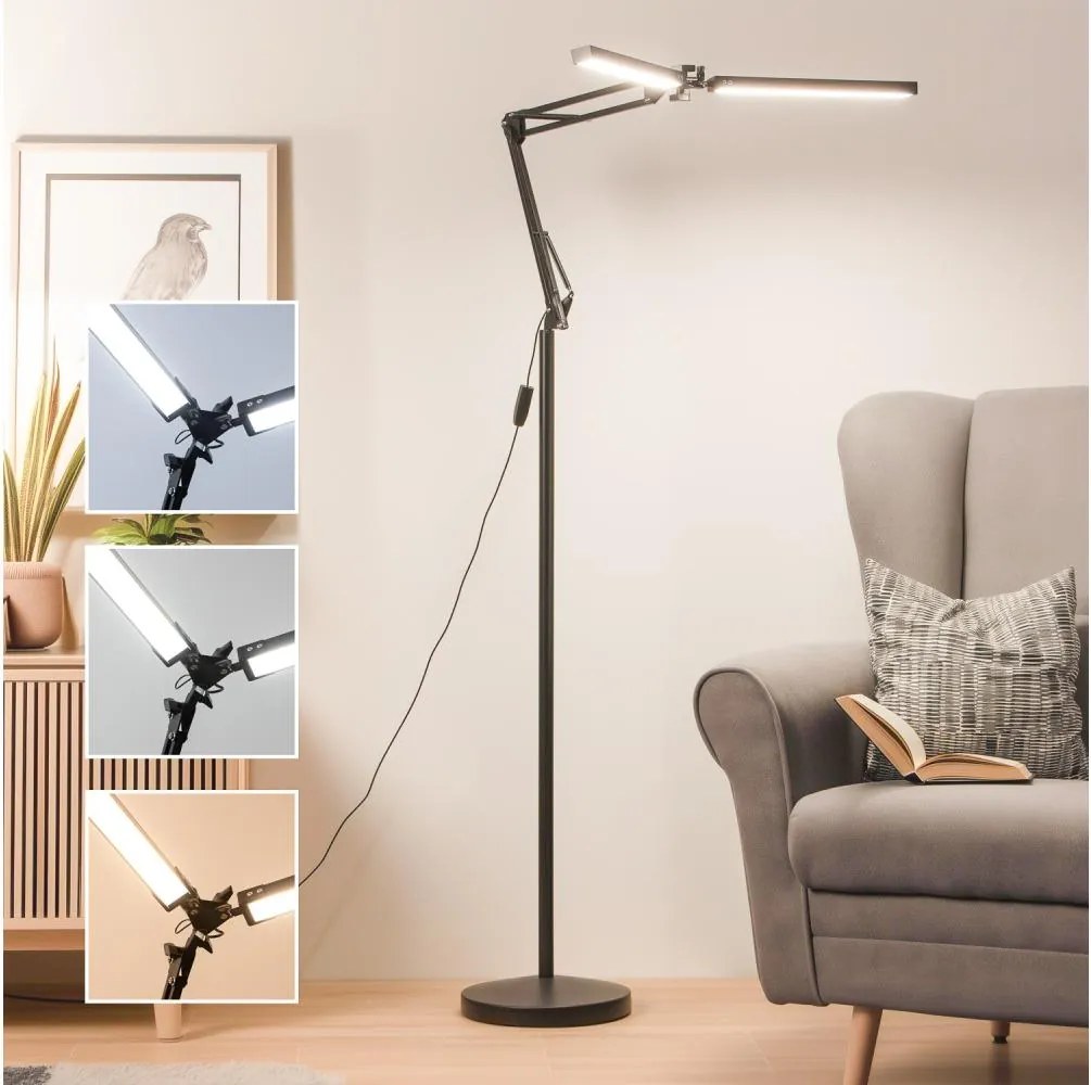 Brilagi - VARIO dimmelhető flexibilis LED állólámpa 14W/5V 157 cm fekete