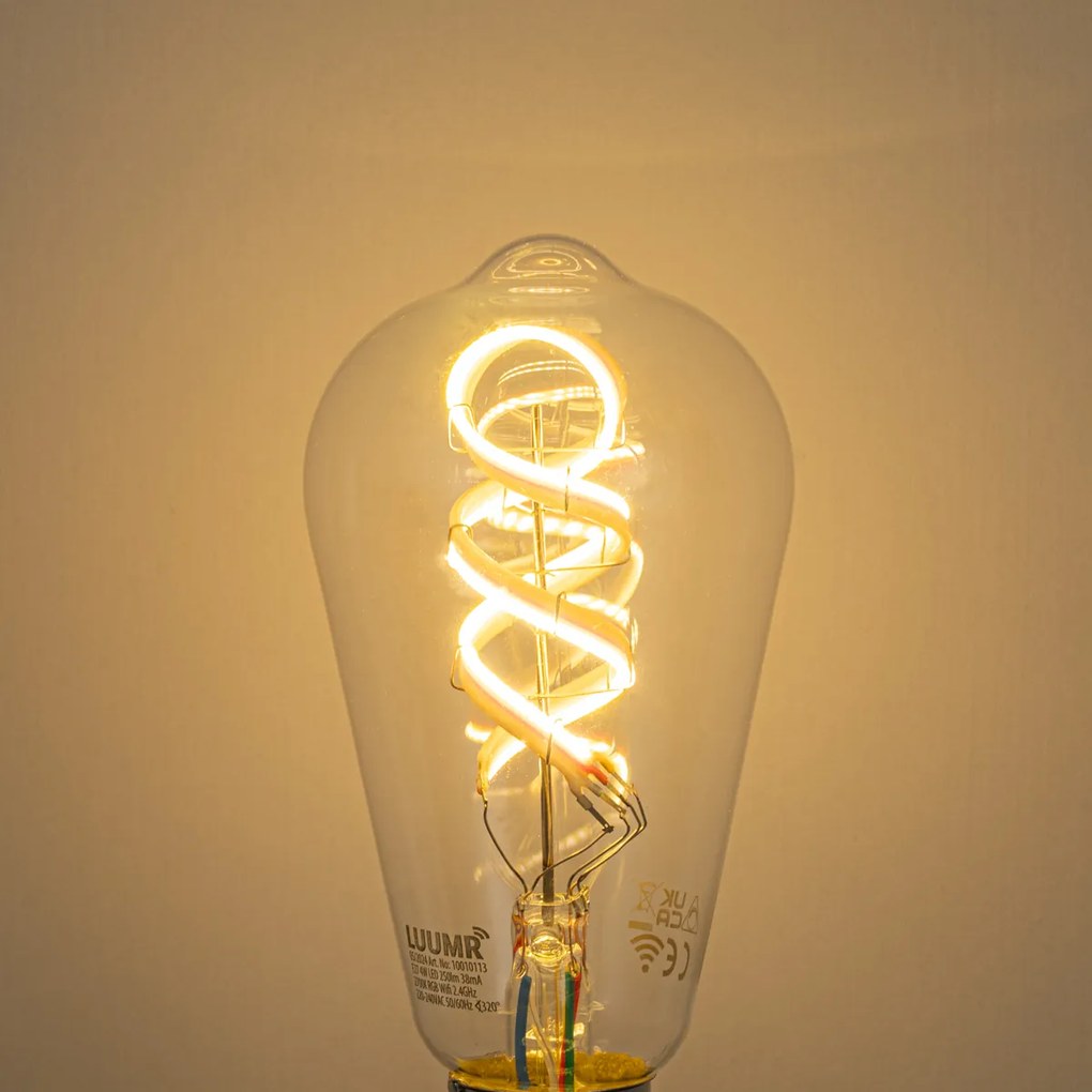 5 db Okos E27 Dimmelhető LED Izzó ST64 Átlátszó RGBW 4W 250lm 2700K