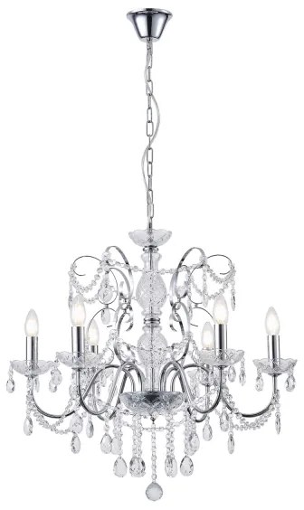 Csillár láncon 6xE14/15W/230V