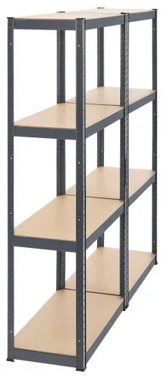 Juskys 2 darabos polc szett - 160x80x40 cm - szürke