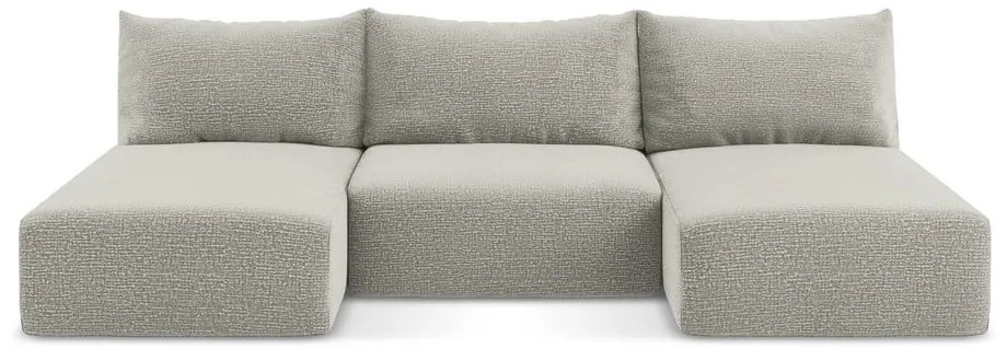 Világosszürke kinyitható-tárolóhelyes sarokkanapé Kalena – Makamii