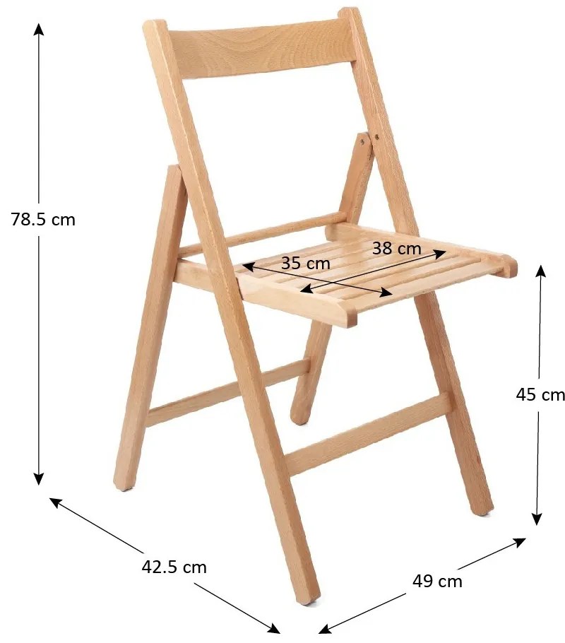 Tatti Összecsukható Bükkfa szék Natur - 2db N
