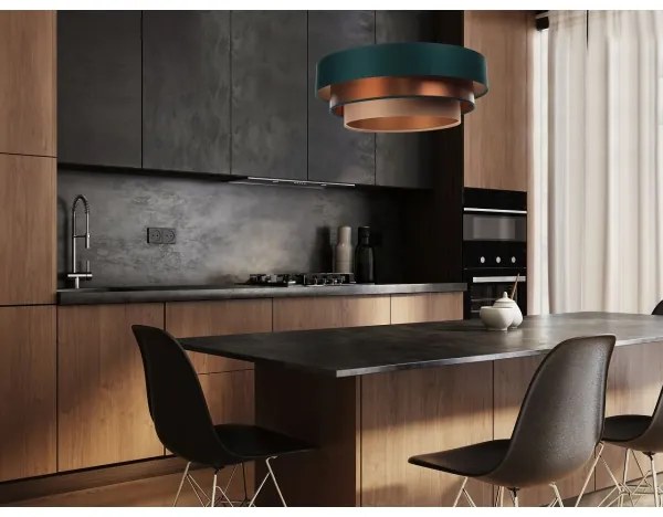 TRINITI függeszték 1xE27/60W/230V zöld/réz, kábellel