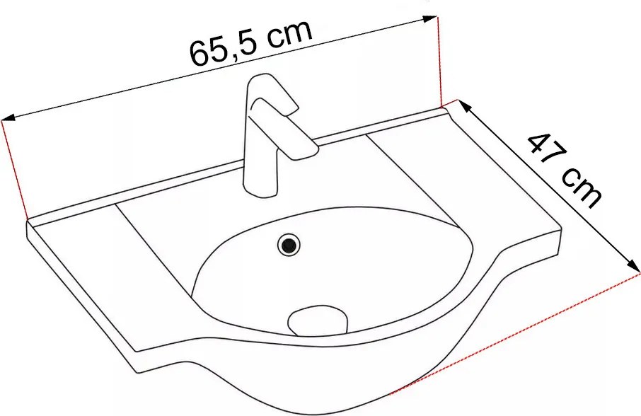 Bianca Plus 65 Fürdőszoba komplett szekrény