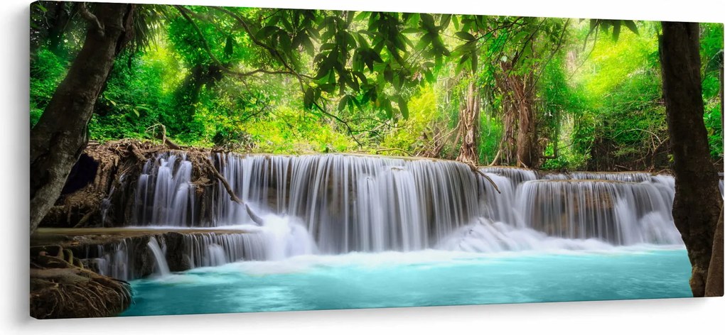 Kép - Vízesés, türkizkék (120x50 cm)