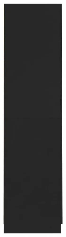 fekete szerelt fa ruhásszekrény 90 x 52 x 200 cm