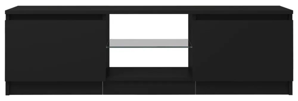 fekete TV-szekrény LED lámpákkal 120 x 30 x 35,5 cm