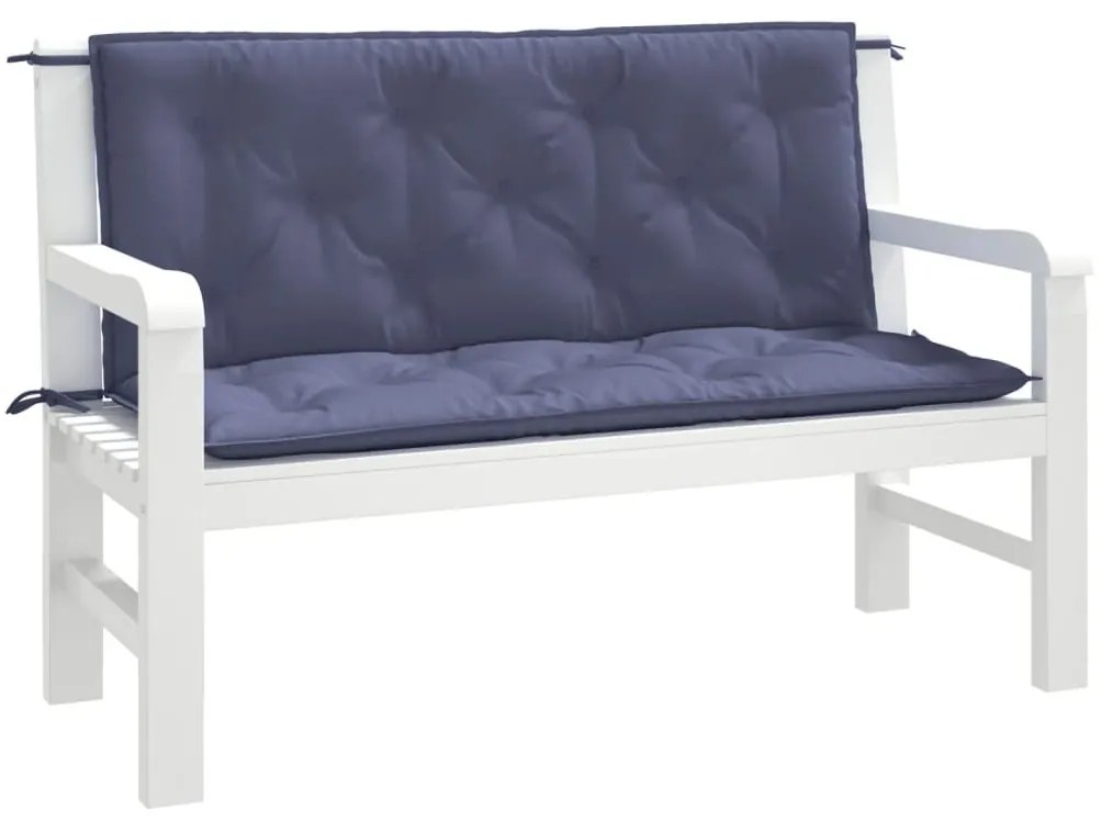 2 db tengerészkék oxford szövet kerti padpárna 120 x 50 x 7 cm