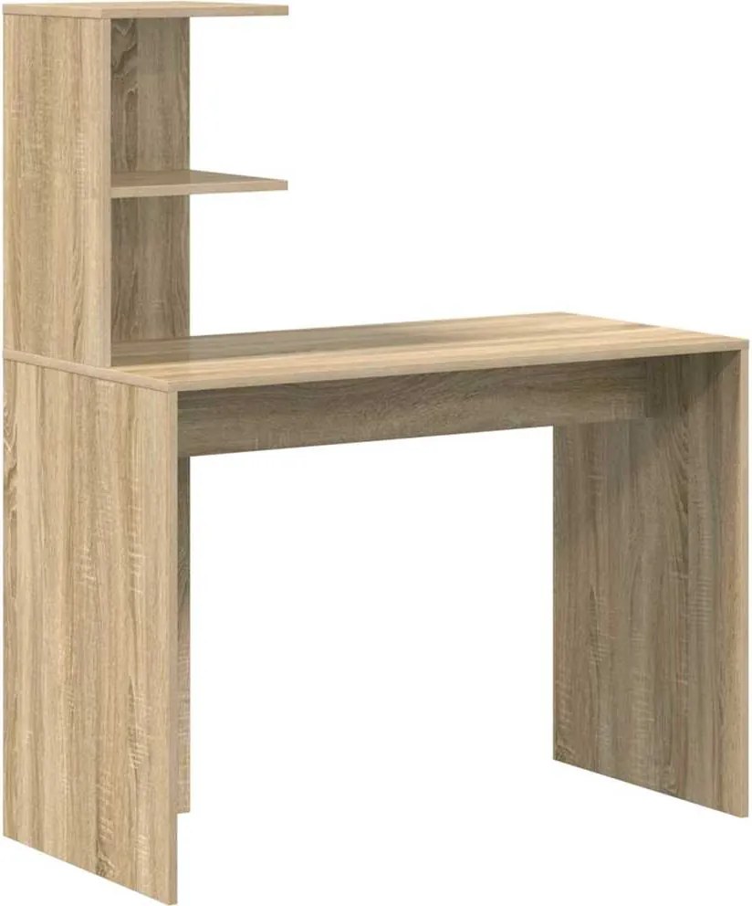 vidaXL Asztal polcokkal sonoma tölgy 102 x 50 x 124 cm Faanyag