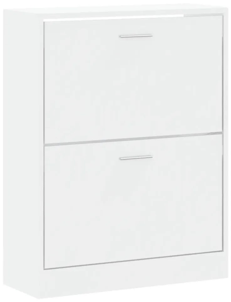 vidaXL magasfényű fehér szerelt fa cipőszekrény 63x24x81 cm