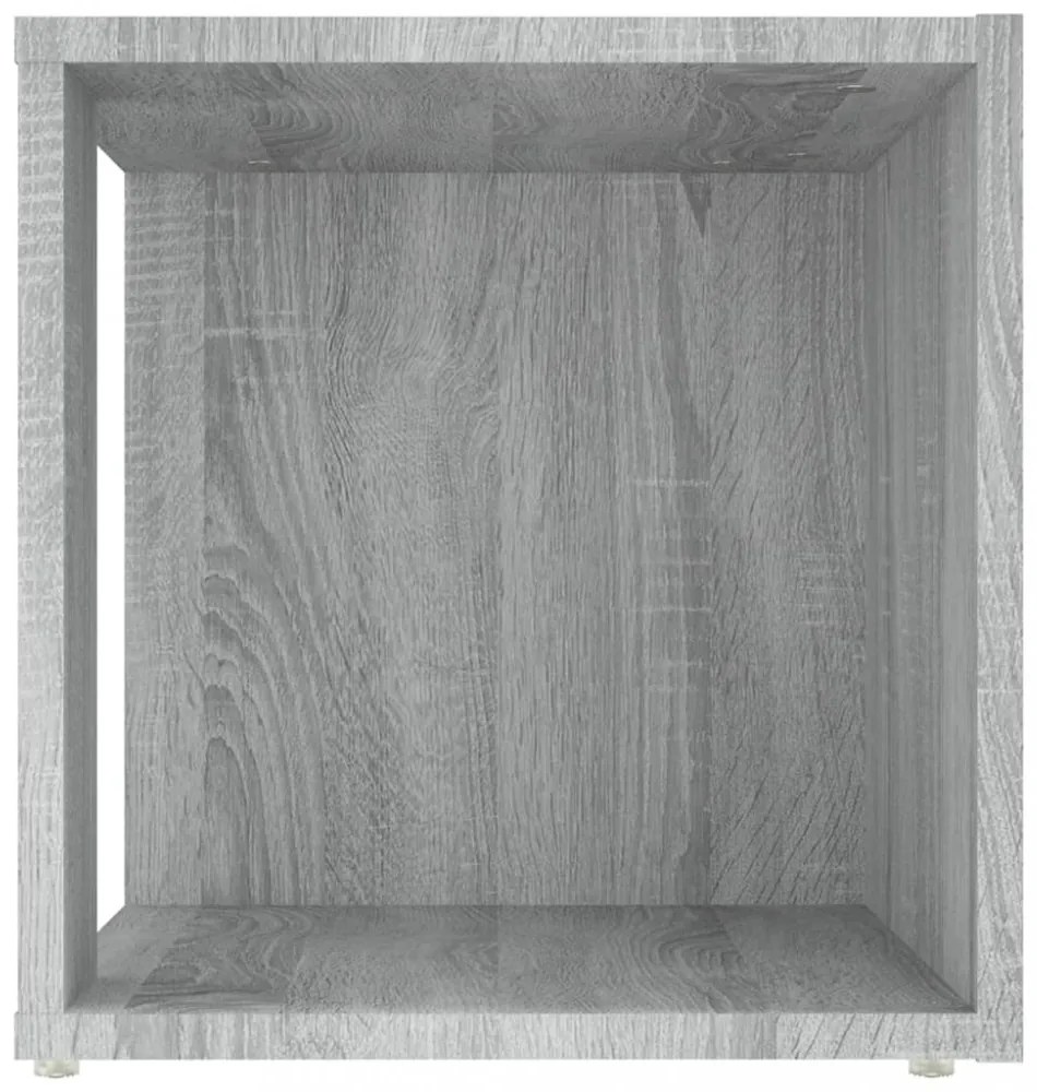 szürke sonoma színű szerelt fa kisasztal 33x33x34,5 cm