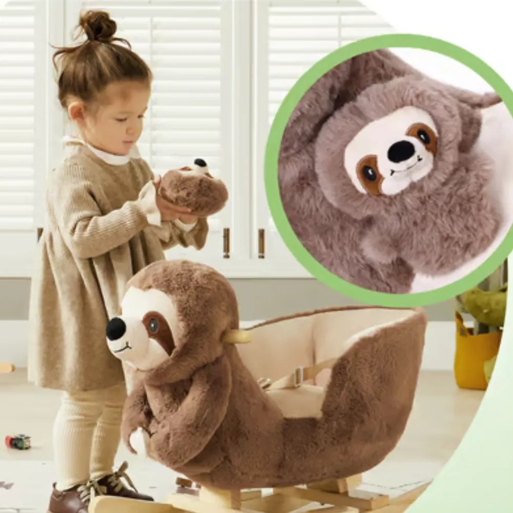 Hintázó nyugágy biztonsági övvel, barna Spielwerk