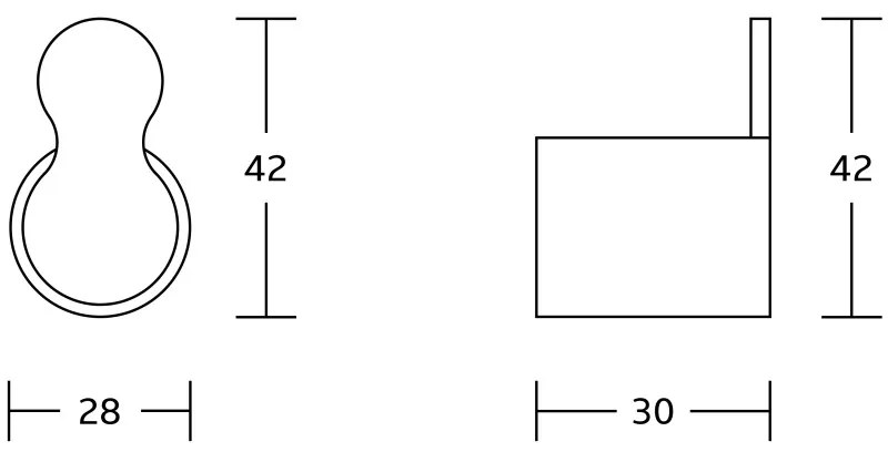 Mexen Base, törölközőtartó, 1 kampós, fekete matt, 7088235-70