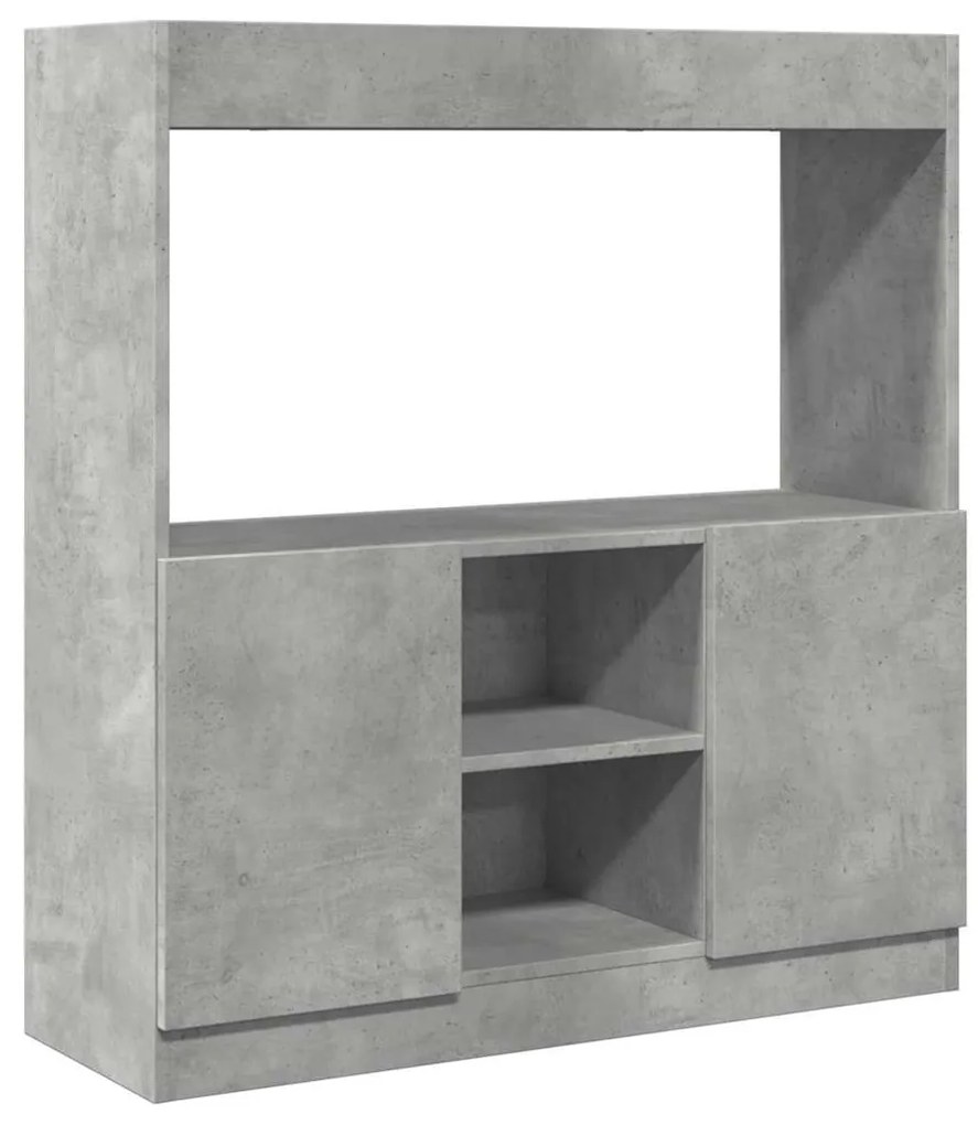 betonszürke szerelt fa magasszekrény 92 x 33 x 100 cm
