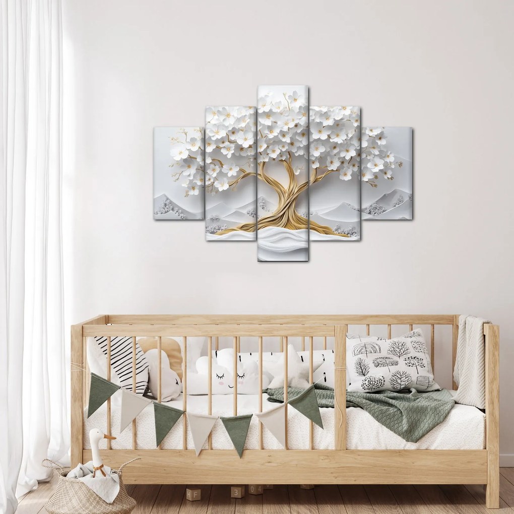 Kép – 3D elegáns életfa virágokkal (150x105 cm)