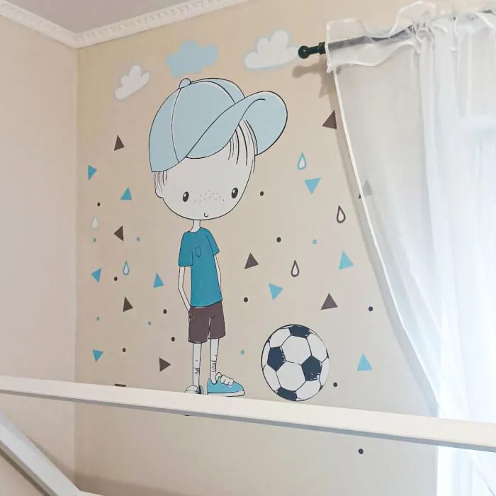 INSPIO Gyerekszoba falmatrica - Labdázó fiú