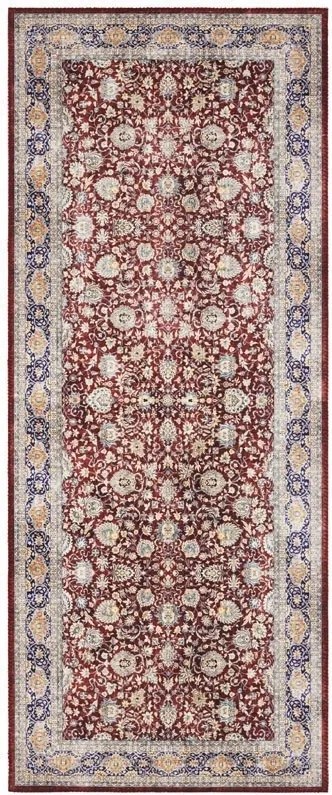 Szőnyeg 80x200 cm folyosóra/előszobába, piros, orientális mintás, lapos szövésű