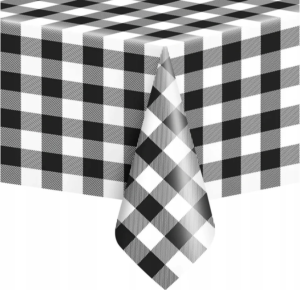 Abrosz kockás fólia fehér-fekete 137x274cm
