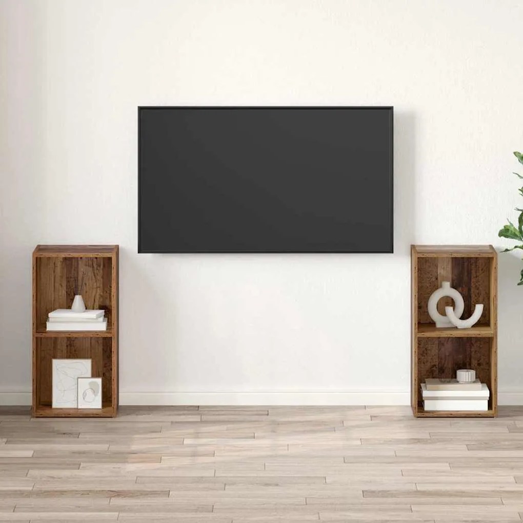 TV szekrény garnitúra 2 pcs Régi fa 72 x 35 x 36.5 cm Faanyag