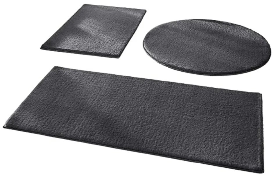 Sötétszürke fürdőszobai kilépő szett 3 db-os 50x90 cm – Mila Home