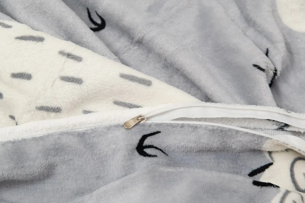 SHEEP szürke mikroplüss ágyneműhuzat