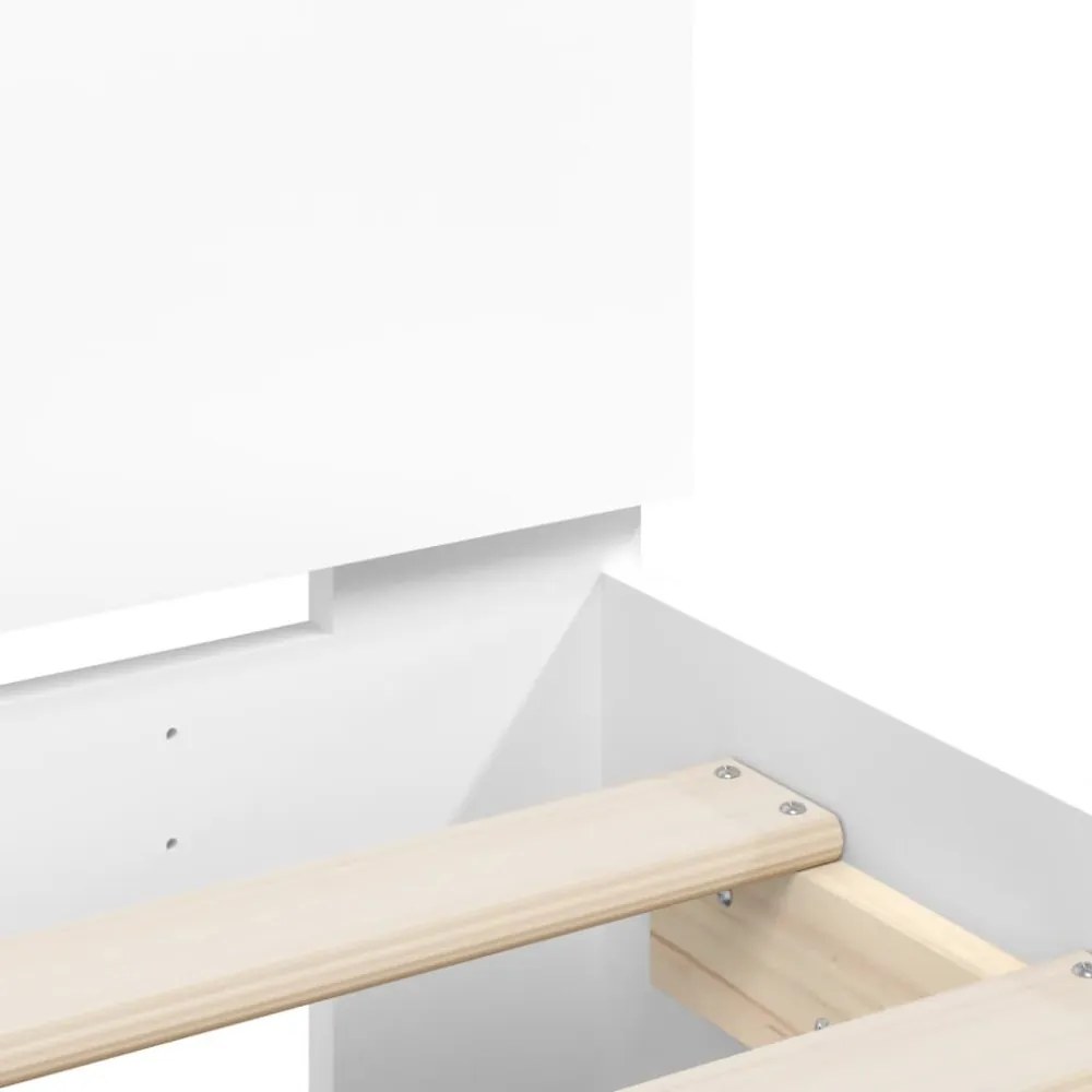 fehér ágykeret fejtámlával és LED-világítással 90 x 200 cm