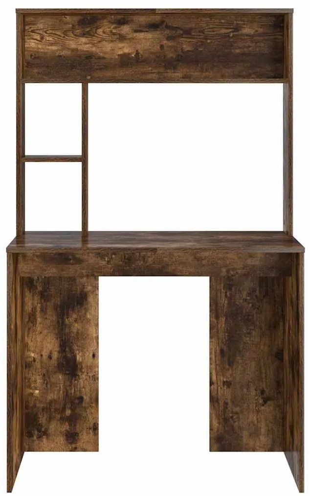 Asztal polcokkal Füstölt tölgy 91 x 50 x 149 cm Faanyag
