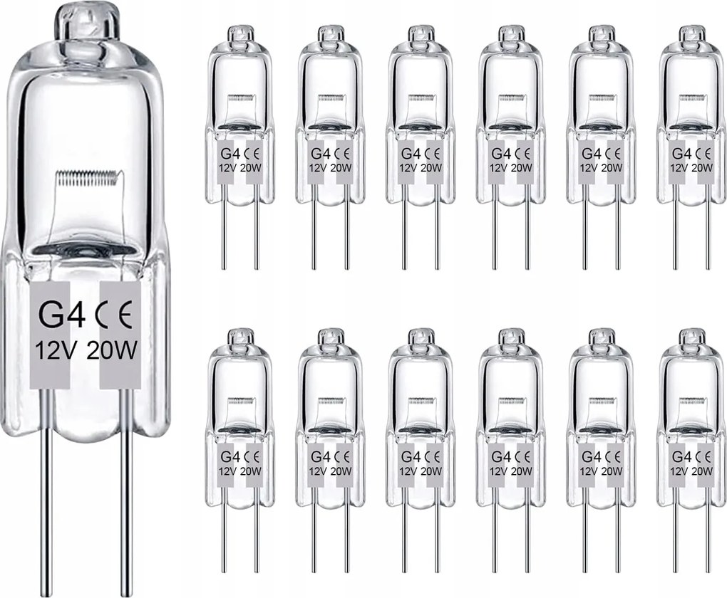Halogén Izzó Halogén G4 20W Meleg 12V Izzó Kristályos tiszta 12X