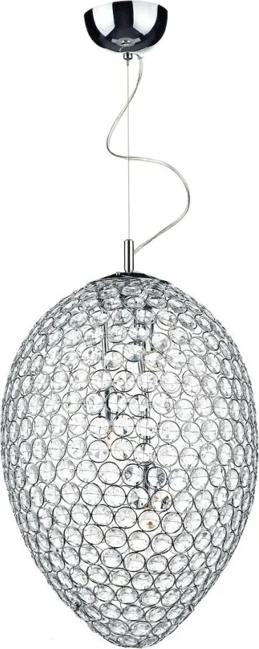 DAR LIGHTING FRO0350 FROST Kristály Függesztett Lámpa Csiszolt Króm E14 IP20