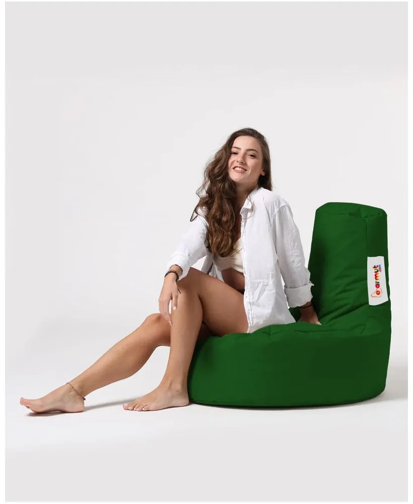 Sötétzöld babzsákfotel Lina – Floriane Garden