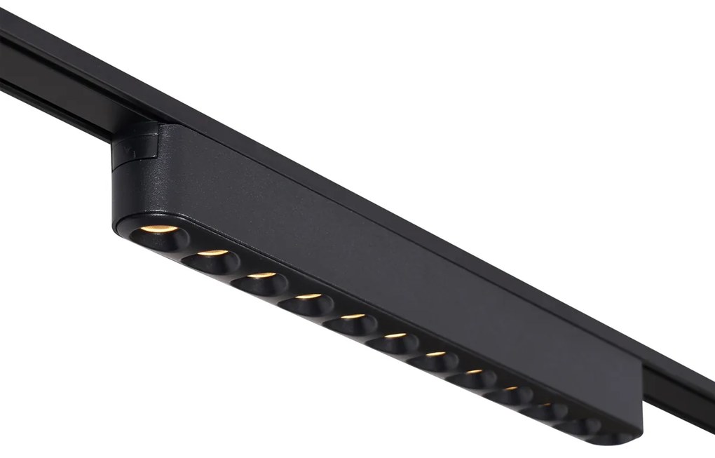 Sínrendszer 8 spotlámpával és 4 mennyezeti lámpával, fekete, 1 fázisú - Magnetic Gert Puntua