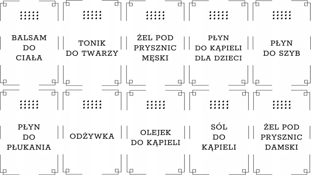 Matrica Címkék Palackok Kozmetikumok Szappan Szett 20 Db Fehér