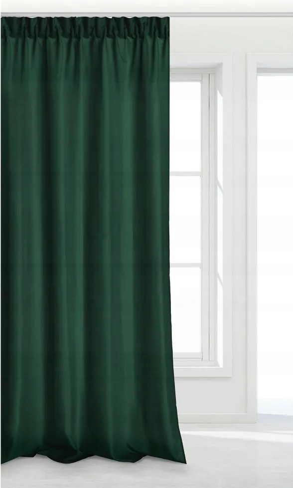 Készfüggöny 140x270 zöld üveg Viva szalaggal a nappaliba