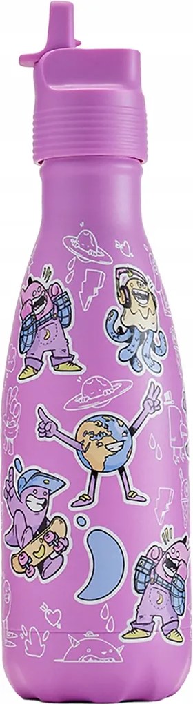 Chilly's Original Acél Vízpalack Gyerekeknek 350 ml Rózsaszín Legénység