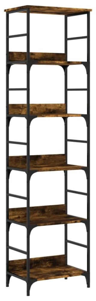 füstös tölgy színű szerelt fa könyvespolc 50 x 33 x 188,5 cm