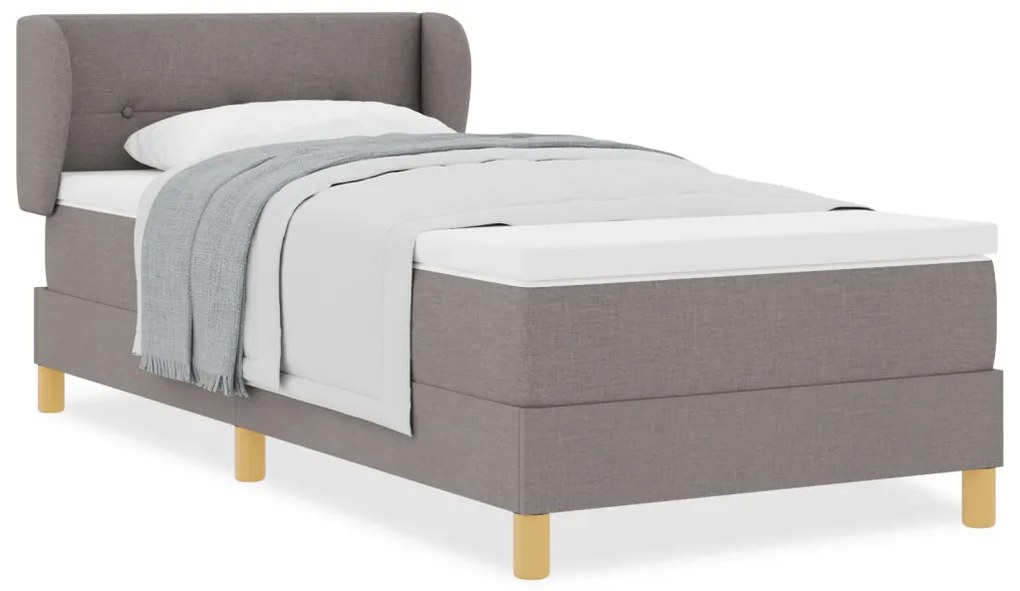 Boxspring Ágy Mattal Szürke, 90x200 cm, Szövet
