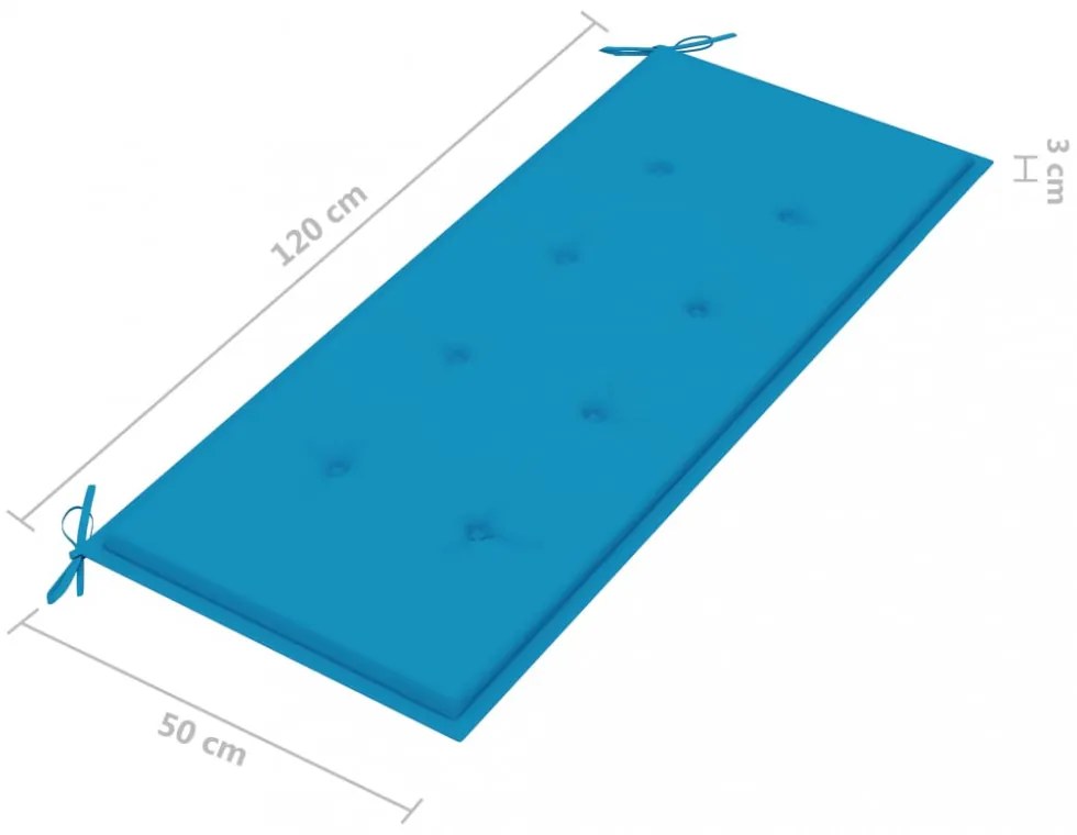 tömör tíkfa Batavia pad kék párnával 120 cm