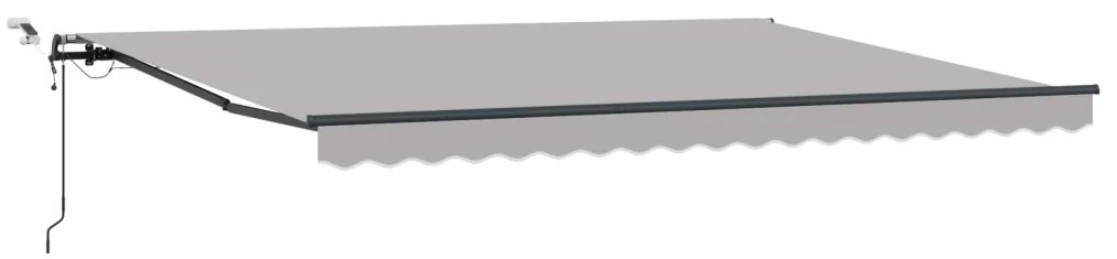 Automatikus Behúzható Napernyő LED világítással Világosszürke 450x300 cm
