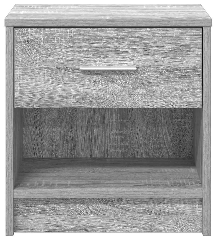 Szürke sonoma színű éjjeliszekrény fiókkal 39x28x41 cm