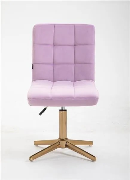 HR7009CROSS Halványlila modern velúr szék arany lábbal