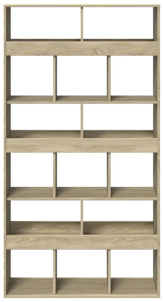 sonoma tölgy színű szerelt fa könyvespolc 100 x 33 x 187,5 cm