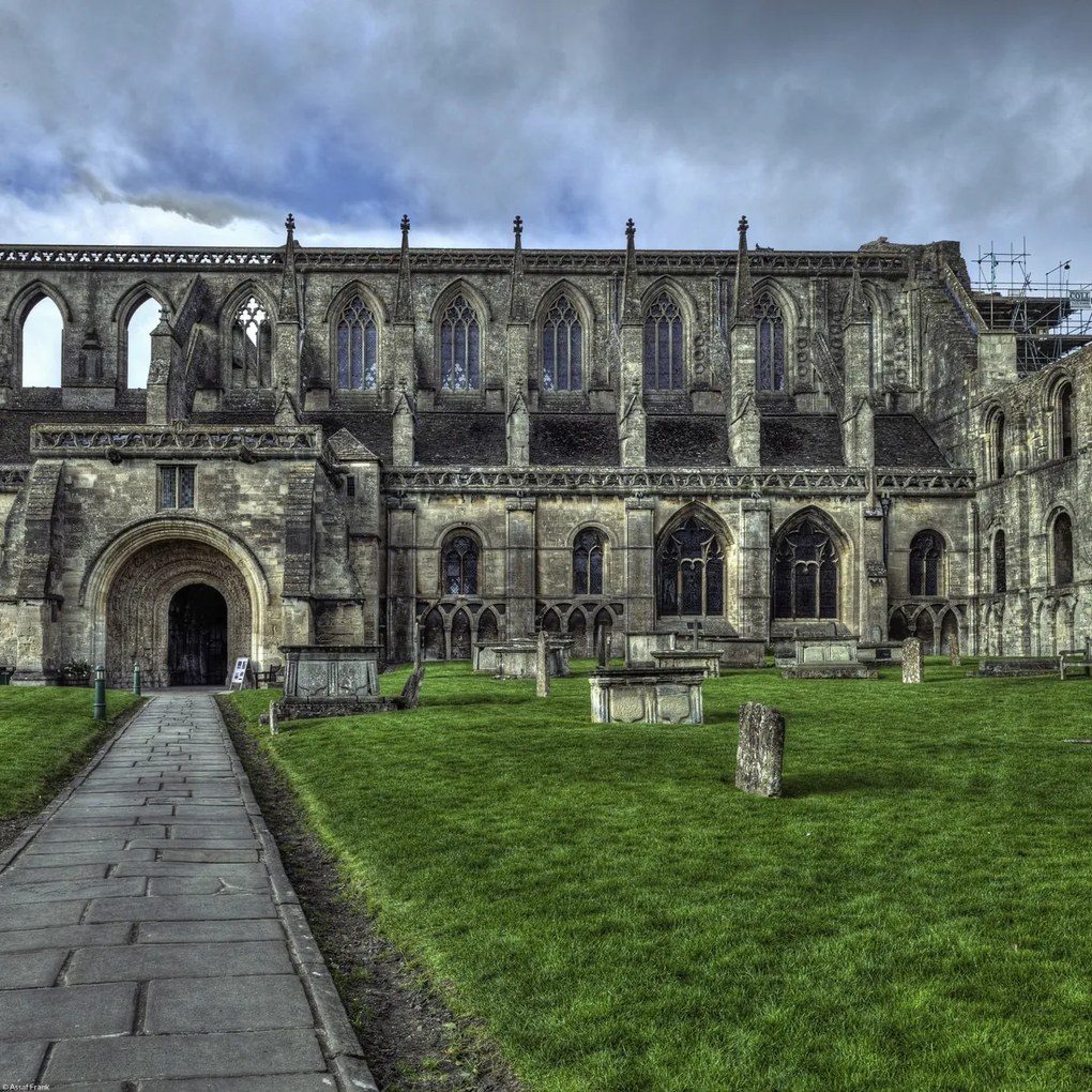 Poszter 40x40cm Történelmi Malmesbury apátság Cotswolds, Assaf Frank