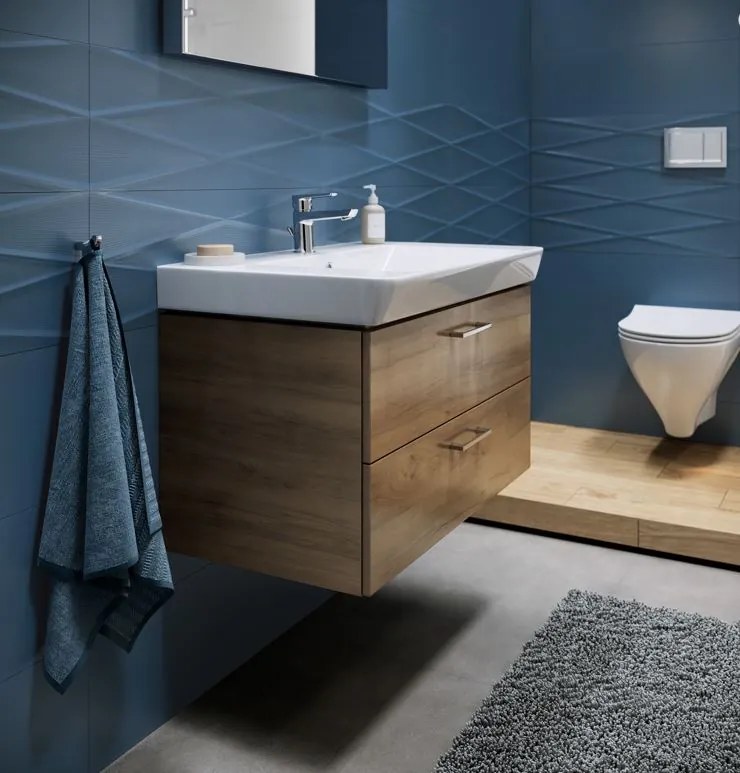 Cersanit - SET B283 LARA MILLE SLIM 50 (SZEKRÉNY + MOSÓMOSÓ), Dió, S801-322-DSM