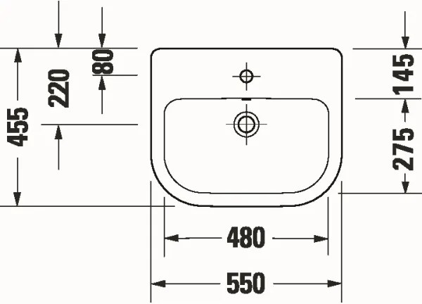 Duravit 24035500002 - Süllyesztett mosdó D-CODE 55x45,5 cm kerámia/fényes fehér